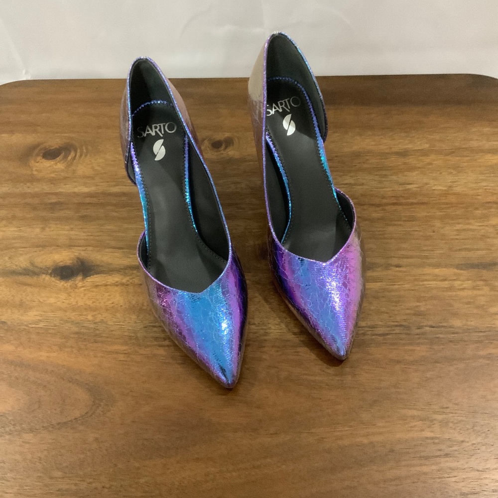 FRANCO SARTO  Sherry Half D'orsay Pump In Chameleon size 9.5M new in box
